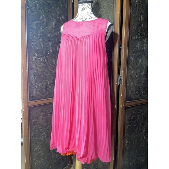 Maeve Pink With Orange Trim Pleated Short Dress Women's Size 6 - Picture 1 of 7